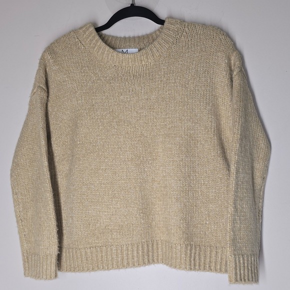 Magaschoni Sweaters - Magaschoni Beige Chunky Knit Crewneck Sweater Women's M Soft Cozy Textured